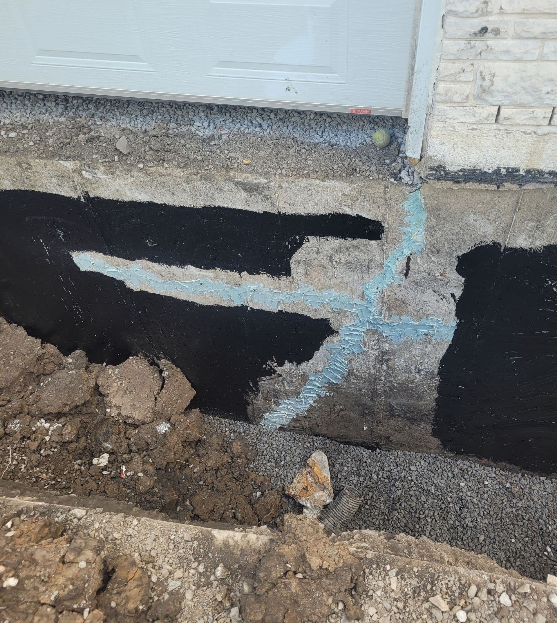 Fondation protégée après imperméabilisation