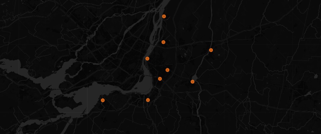 Carte des zones desservies sur la Rive-Sud